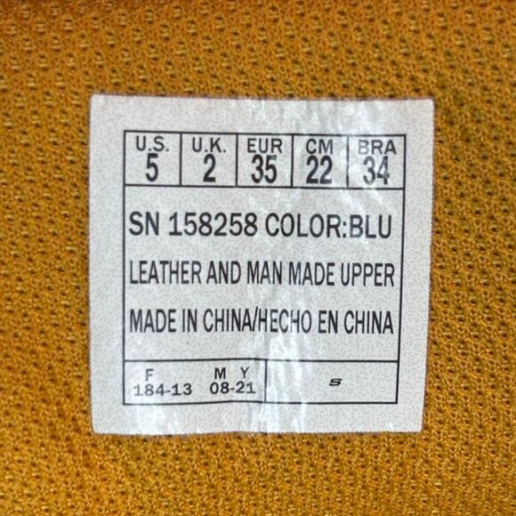 🔴 SKECHERS RELAXED FIT TREGO Women`s Size 5 Blue Yellow Hiking Boots 158258 - Picture 8 of 8